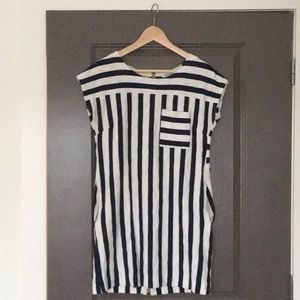 Madewell Black & White Fitted Dress